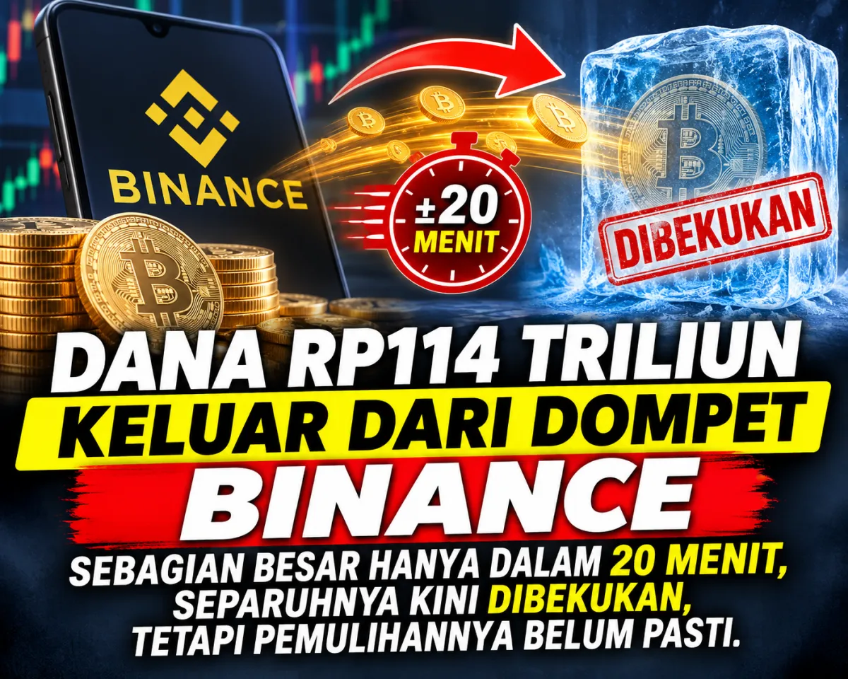 Dana senilai lebih dari Rp114 triliun keluar dari dompet Binance, sebagian besar hanya dalam sekitar 20 menit. Separuhnya kini dibekukan, tetapi pemulihannya belum pasti.