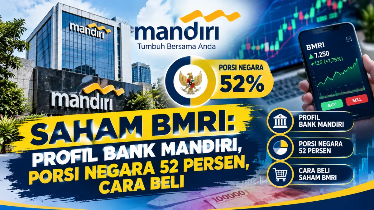 Saham BMRI dikuasai negara sekitar 52 persen lewat Danantara. Simak profil Bank Mandiri, rincian pemegang saham, cara cek harga, dan cara membelinya.